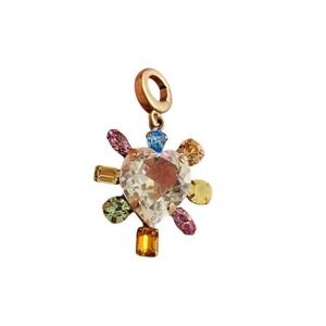 Loren Hope heart Charm Pendant Crystal Rhinestone gold plated High end Designer
